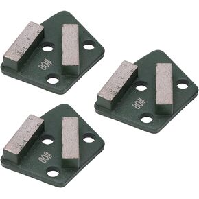 Diamond Grinding Shoes, Pack of 3 Trapezoid Type Diamond Floor Grinding Disc, 2 Long Teeth 80# Concrete Floor Aggreesive Cutting Grinding Apparatus Abrasive Tools, Green
