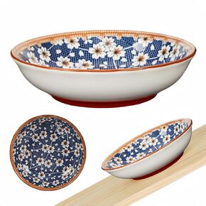Whisker Fatigue Cat Bowl — 5.5 in Ceramic Cat Bowls, Shallow Cat Food Dish, Cute Flat Cat Bowl, Small Wide Cat Plates for Indoor Cats with Silicone Bottom, Non-Slip and Quiet