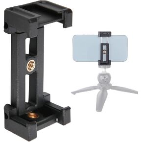 Hot Shoe Phone Tripod Mount Portable Phone Holder with Hot Shoe Mobile Phone Retaining Clamp Portable Double Hole E Type Clip Tripod Mount