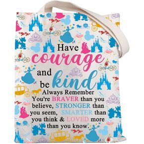 BNQL Cinderellas Gifts Have Courage And Be Kind Princess Cinderellas Tote Bag Inspired Fairy Tale Gifts for Movie Lovers Fans