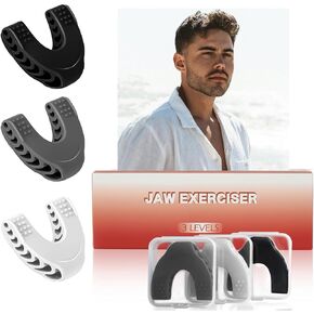 Jaw Exerciser, 3 PCS Jawline Shaper, Jawline Exerciser for Men & Women, Tighten & Tones, Target Your Chin & Cheekbones, Facial Exerciser for Beginner Intermediate Advanced