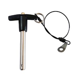 Stainless Steel 304 Push-Button Quick Release Pin T Handle Lock Pins, Pin Dia 3/8IN(9.6MM).Usage Length 65MM(2.55in) with Lanyard Cable