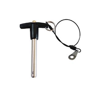 Stainless Steel 304 Push-Button Quick Release Pin T Handle Lock Pins, Pin Dia 3/8IN(9.6MM). 55MM(21/5in)Usage Length with Lanyard Cable