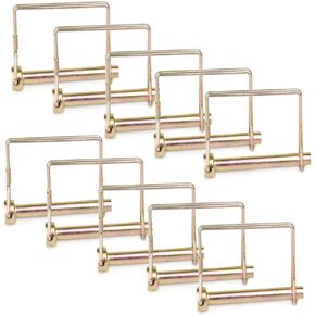 10 PCS 1/4 Square Bail PTO Lock Pin Square Pto Pin Shaft Locking Pin Wire Lock Pin Safety Coupler Pin Assortment Kit