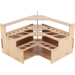 Mezzo Artist Paint and Brush Rack - Wood Grain Laminate Multi Layer Desk Stand Professional Storage Display Organizer for Paintbrushes and Paint Tubes - Large Paint Tube Rack