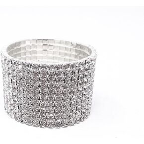 Honbay Bridal 10 Row Rhinestone Stretch Bracelet for Wedding, Party or Pageant