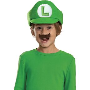 Disguise Super Mario Bros Hat and Mustache Costume Set, Official Nintendo Costume Accessories for Kids