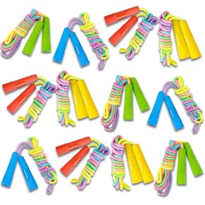 ArtCreativity 7.5ft Rainbow Jump Rope Set - 12 Pack - Vibrant Jumping Ropes for Kids - Durable Nylon Skipping Ropes - Great Birthday Party Favors, Goodie Bag Fillers, Gift Idea for Boys and Girls