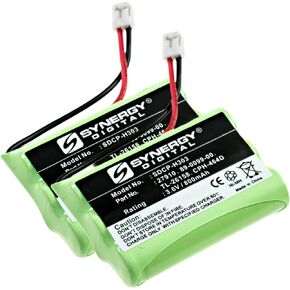Synergy Digital Cordless Phone Batteries, Compatible with Lenmar CBD958 Cordless Phone, (Ni-MH, 3.6V, 800 mAh) Ultra Hi-Capacity, Combo-Pack Includes: 2 x SDCP-H303 Batteries