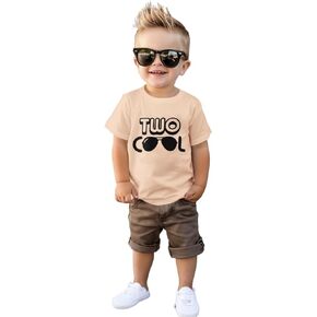 Two Cool 2nd Birthday Shirt 2 Year Old Boy Second Birthday T-Shirt Bday Party Gift Funny Short Sleeve Tee Tops