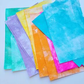 Collage Papers: 40 Beautiful Hand Painted. Collage Paper Samples For Art Journals, Scrapbooks & Mixed Media Art.40 piece (All Colors)