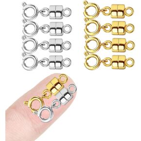 Magnetic Necklace Clasps and Closures,Necklace Extender Silver,Jewelry Clasps Converters for Bracelet Necklaces Anklet Chain as Valentine Gift(12Pcs Silver)