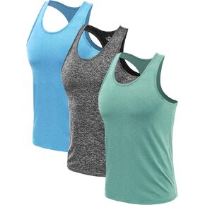 Mens 3 Pack Y-Back Workout Tank Tops Quick Dry Running Tank Gym Muscle Sleeveless T Shirts