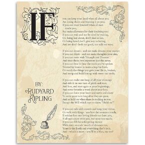 If You Can Keep Your Head - Kipling - 11x14 Unframed Typography Book Page Print - Great Gift for Poetry Fans and Inspirational and Motivational Decor for Home and Office Under $15