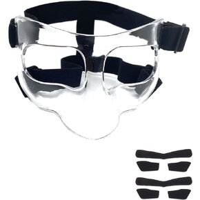 Nose Guard for Sports, Broken Nose, Adustable Face Mask with Foam Padding for Men and Women,Adult,Baseball,Football,Softball Face Guard(Clear Full Face)
