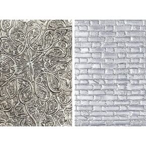 Tim Holtz Sizzix 3D Texture Fades Embossing Folders - Engraved and Brickwork - 2 Item Bundle