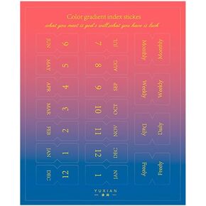 Monthly Tabs Color Gradient Index Stickers Self Adhesive Page Markers Planner Tabs Calendar Tabs Monthly Dividers Index Tabs for Notes Planners (D)