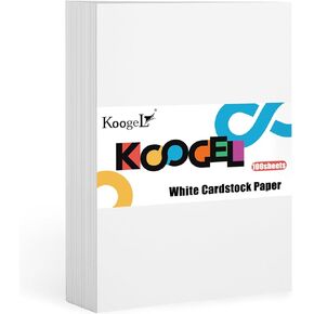 Koogel 100 Sheets White Cardstock, 5 x 7inch Cardstock Paper for Art Crafts Card Invitation Making Scrapbooking