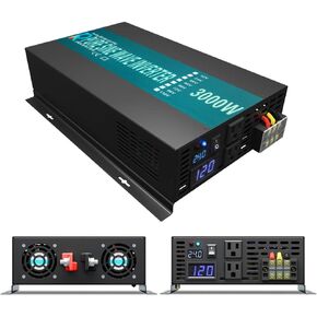WZRELB 3000watt Pure Sine Wave Inverter 24V DC to 120V AC 60HZ with LED Display Car Inverter Generator (RBP300024B1)