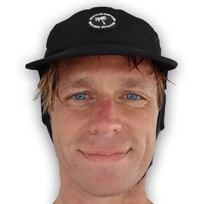 Ho Stevie! Floating Surf Cap with Chin Straps and Removable Neck Flap for Surfing, SUP, and Watersports