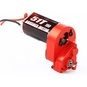 RCAWD 260% المزيد من الطاقة 180 موتور 51T SCX24 مجموعة علبة تروس ناقل الحركة لمحور 1/24 SCX24 AX24 سلسلة ترقيات الجزء الأحمر