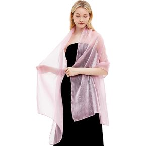 Gragengs Women Shawls and Wraps for Evening Dresses Lightweight Sheer Crepe Scarf Shimmer Wedding Party Stole