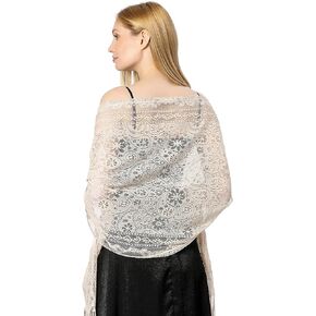 MUQU Shawls and Wraps for Evening Dresses - Lace Shawl Pashmina Wedding Formal Scarf for Women Gifts
