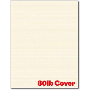 Heavyweight Linen Textured Cardstock - 50 Sheets - Blank Thick Paper for Inkjet/Laser Printers (Natural)