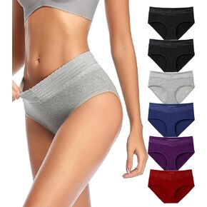 UMMISS Womens Underwear High Waisted Cotton Panties Postpartum Tummy Control Full Coverage Briefs