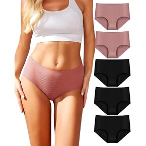 Women's Underwear Seamless Full Briefs Soft Panties Invisibles Briefs Comfort Underpants Ladies Panties - 5 Pack