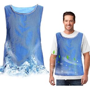 Updated Evaporative Cooling Vest for Outdoor Activity in Hot Weather, Size Adjustiable Cooling Sport Vest, Double-sided Activewear Reversible Ice Vest for Men & Women, Blue