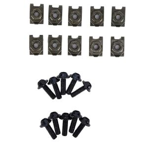 aqxreight - Fairing Clip Nut, 10x M5 Screw Spire Speed Fastener Clip Nut, Motorcycle Fairing Body Bolt Kit(Black)