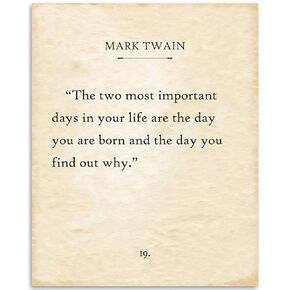 Mark Twain - Kindness is a Language That the Blind Can See - Inspirational Wall Art Print, Home Office Classroom Book Page Decor, Motivational Quote for Book Lovers, 11x14 Unframed Print Poster Paper
