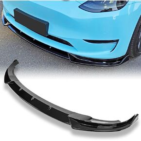 Front Lip Spoiler Compatible with 2020-2024 Tesla Model Y Front Bumper Lip, Gloss Black Painted