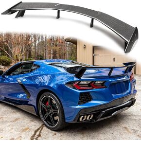 Rear High Wing Spoiler Fit for Corvette C8 2020 2021 2022 2023 2024Carbon Fiber Painted Trunk Spoiler