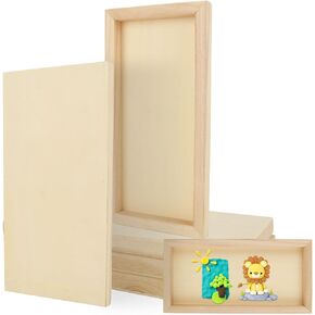 12 Pack Wood Panels for Painting 6 x 12 Inch Craft Wood Board Unfinished Wood Wooden Panel Boards for Painting, Pouring, Arts, Crafts, Paints and More