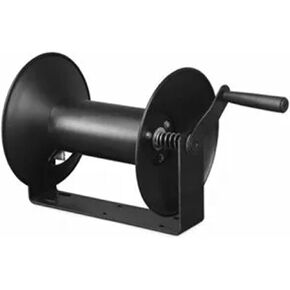 Master Mechanic 3/8" x 100' Lightweight Compact Wall Mount Retractable Powder Coated Steel Air Compressor Open Hose Storage Reel, Black