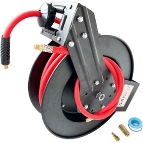 SANFU بكرة خرطوم هواء قابلة للسحب على الحائط والسقف مع خرطوم هجين مقاس 3/8 بوصة × 50 قدمًا مع 3 أقدام من الرصاص، بكرة فولاذية متينة تعمل بالهواء المضغوط وترجيع تلقائي 300 رطل لكل بوصة مربعة in Kuwait