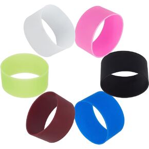 GORGECRAFT 6 Colors Silicone Bands for Sublimation Tumbler Reusable Cup Sleeve Nonslip Heat Resistant Rubber Bands Paper Holder Ring Elastic Bands for Thermoses Travel Mugs Water Bottle