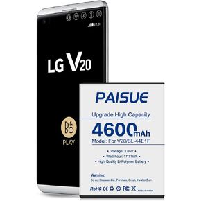 [4600mAh] LG V20 Battery, 2024 New Version Upgraded High Capacity BL-44E1F Replacement Battery for LG V20, LG Stylo 3, LG Stylo 3 Plus | V20 Cell Phone Spare Batteries