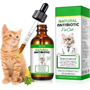 Natural Antibiotics for Cats, Pet Supplements, 2 Fl Oz / 1 Pack Cats Multivitamin, Cat Antibiotic, Supports Cat Allergy Itch Relief, Chicken Flavor