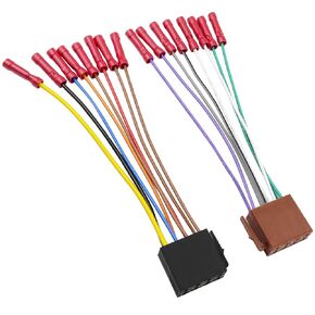 ISO Stereo Wiring Harness Kit with Power Speaker Adapter-16Pin Car Radio Wire Harness Butt Connector