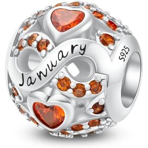 Birthstone Charms for Bracelet 925 Sterling Silver Bead Charm Happy Birthday Charm Jewelry Gift for Women