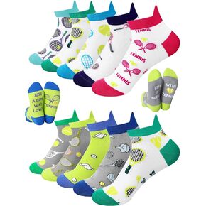 10 Pairs Novelty Tennis Socks for Women Summer Funny Ankle Low Cut Tennis No Show Socks Gifts for Tennis Lovers Birthday