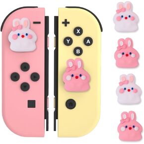 NANANINO Silicone Joycons Thumb Grip Caps, Joystick Cover Compatible with Nintendo Switch,OLED, Switch Lite – Rabbit