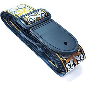 Guitar Strap Vintage Jacquard Embroidery Bass Electric Acoustic Guitarists
