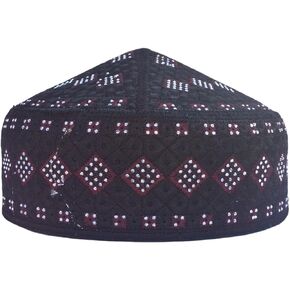 Unisex Kufi Men Multicolor Koofi Handmade Stoned Caps Outdoor Headwear Eid Kufis Hat Beanie