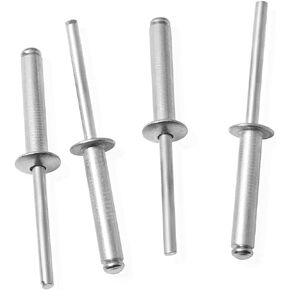 100pcs 1/8" x5/16" Aluminum Blind Rivets, Silver,3.2x 8mm Pop Rivets