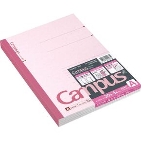 KOKUYO Campus Notebook, A 7mm Ruled, Semi-B5, 30 Sheets, 30 Lines, Pink, Pack of 5, Japan Import (NO-3ANX5)