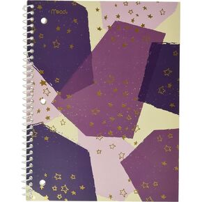 Mead Spiral Notebook, 1 Subject, College Ruled Paper, 70 Sheets, 10-1/2" x 7-1/2", Shape It Up, Design Will Vary, 1 Notebook (07152)